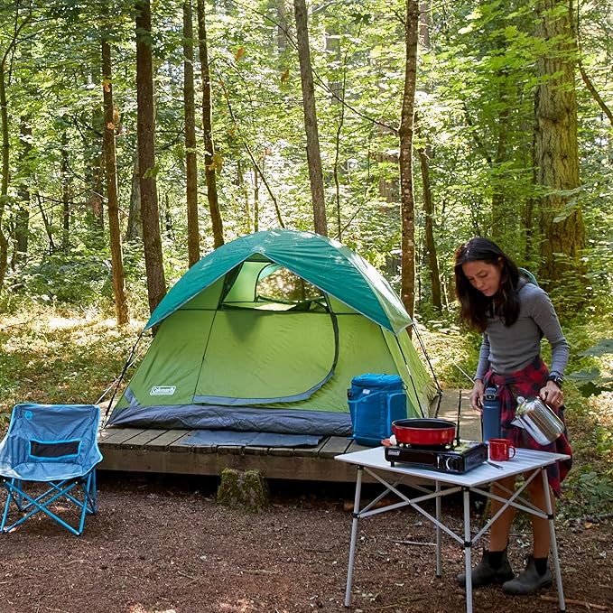 Coleman Sundome 4-Person Tent with Rainfly, Weatherproof Tent Sets Up in 10 Mins