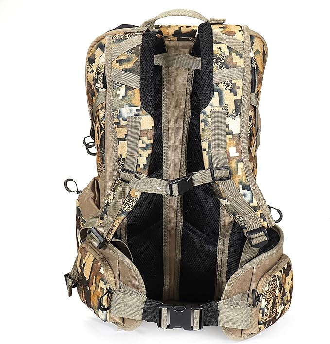 AUSCAMOTEK Camo Hunting Backpack Camouflage Bag Waterproof Day Pack for Fishing Hiking Camping Digital Desert Large