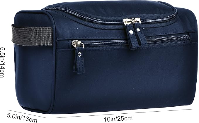 Vercord Mens Toiletry Bag Wash Travel Small Shaving Dop Kit Shower Bathroom Ditty Hygiene Bag Navy Blue
