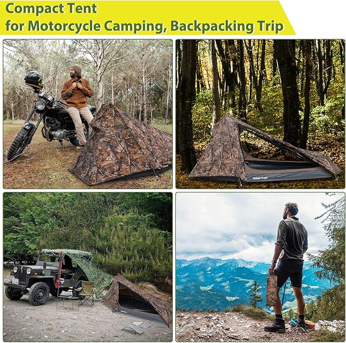 GEERTOP Ultralight Bivy Tent for 1 Person 3 Season Waterproof Single Person Backpacking Tent for Camping Hiking Backpack Travel Outdoor Survival Gear
