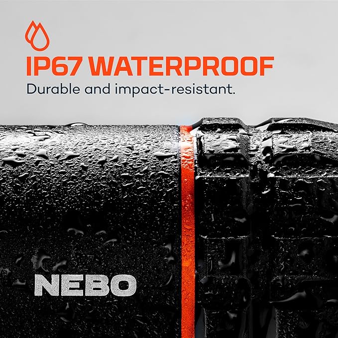 NEBO Slyde King Flashlight, Rechargeable LED Flashlight and Work Light, Bright, Durable, Everday Carry & Camping Flashlight with 4 Light Modes, C.O.B. Work Light and Magnetic Base