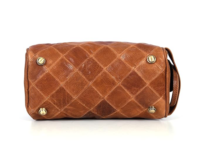 10" Premium Leather Toiletry Travel Pouch With Waterproof Lining | King-Size Handcrafted Vintage Dopp - Kit ~ Gift for Father's Day By Aaron Leather Goods (CM Tan)