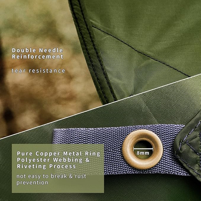 Unigear Hexagon Hammock Rain Fly,15x14FT/12x10FT Multifunctional Waterproof Camping Tarp,Lightweight and Compact Tent Tarp for Backpacking, Hiking, Traveling