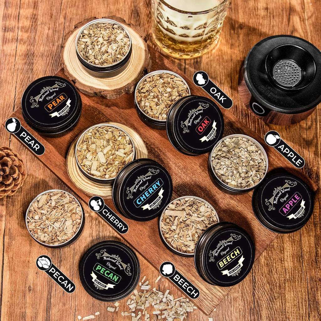 Electric Whiskey & Cocktail Smoker Kit with Torch – Built-in Fan, 6 Wood Chips, Old Fashioned & Whiskey Drink Smoker, Ideal Gift for Dad & Men (Butane Not Included)