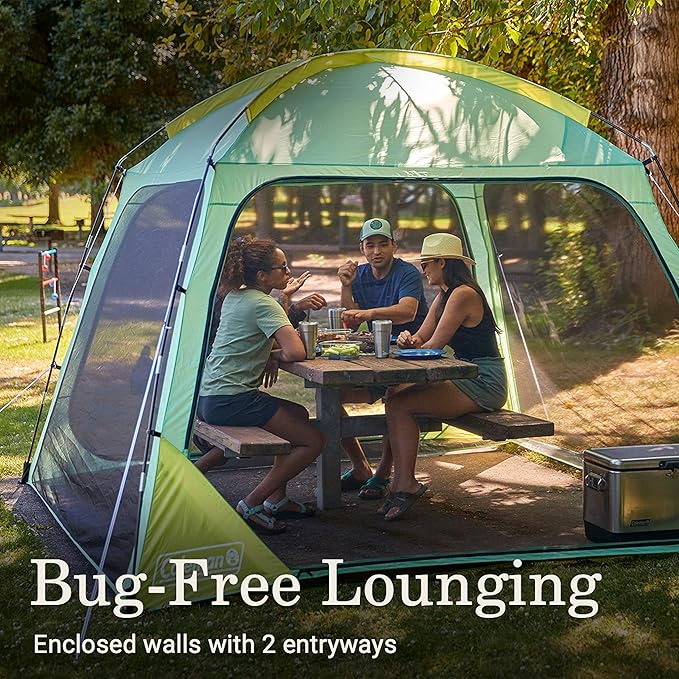 Coleman Skyshade Screen Dome Canopy Tent, 8x8/10x10ft Portable Screen Shelter with Easy Setup for Bug-Free Lounging, Great for Beach, Yard, Picnic, Park, Camping, & More