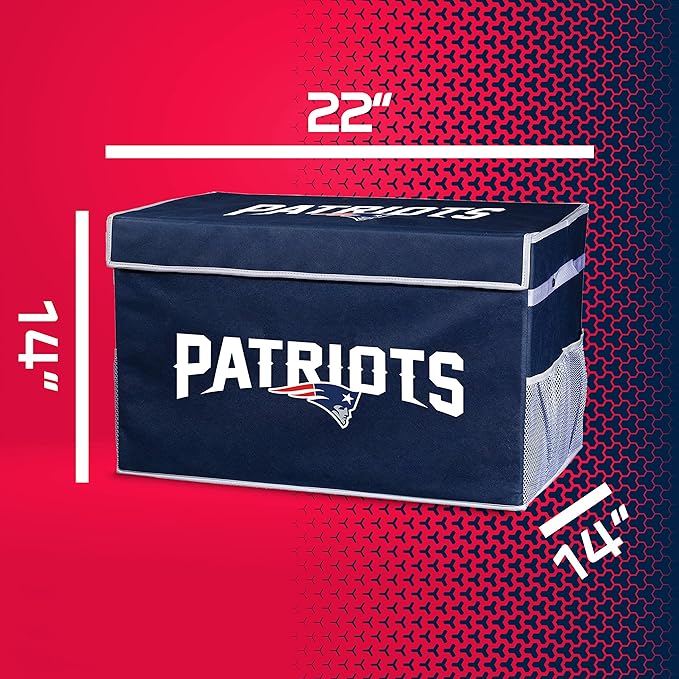 Franklin Sports NFL Storage Footlocker Bins - Large Folding Organizer Containers - NFL Team Office, Bedroom + Living Room Décor - Large + Small Bins