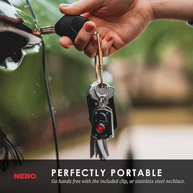 NEBO Mycro Rechargeable LED Keychain Light | Key Ring Flashlight Features 6 Light Modes,