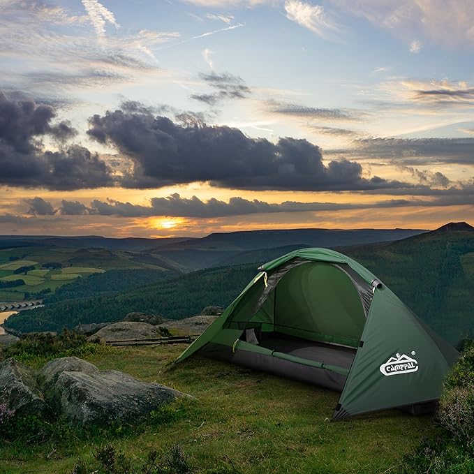 1 Person Tent for Camping Hiking Mountain Hunting Backpacking Tents 4 Season Resistance to Windproof Rainproof and Waterproof