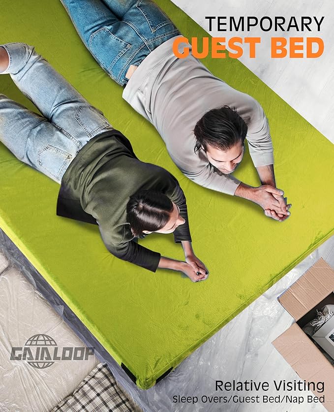 3 Inch GAIALOOP Thick Memory Foam Camping Mattress Sleeping Pad [Car/Tent/Cot] Glamping Portable Floor Mat Roll Up Futon Mattress for Guests Sleepover