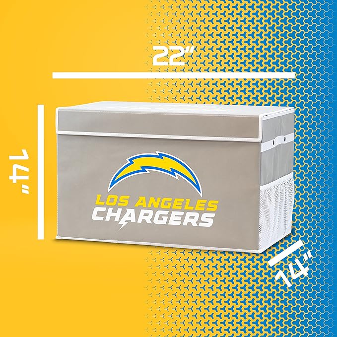 Franklin Sports NFL Storage Footlocker Bins - Large Folding Organizer Containers - NFL Team Office, Bedroom + Living Room Décor - Large + Small Bins