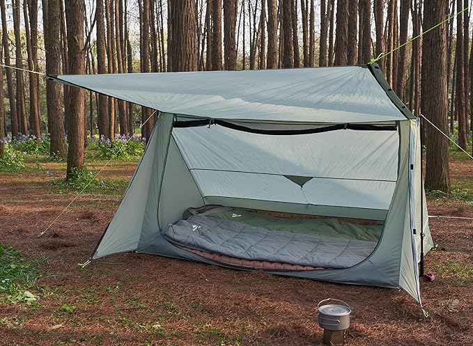 Sirius Two Ultralight Backpacking Tent, 2 Person Trekking Pole, Waterproof, Compact, Single Wall, Bushcraft Shelter for Camping, Hiking, Kayaking