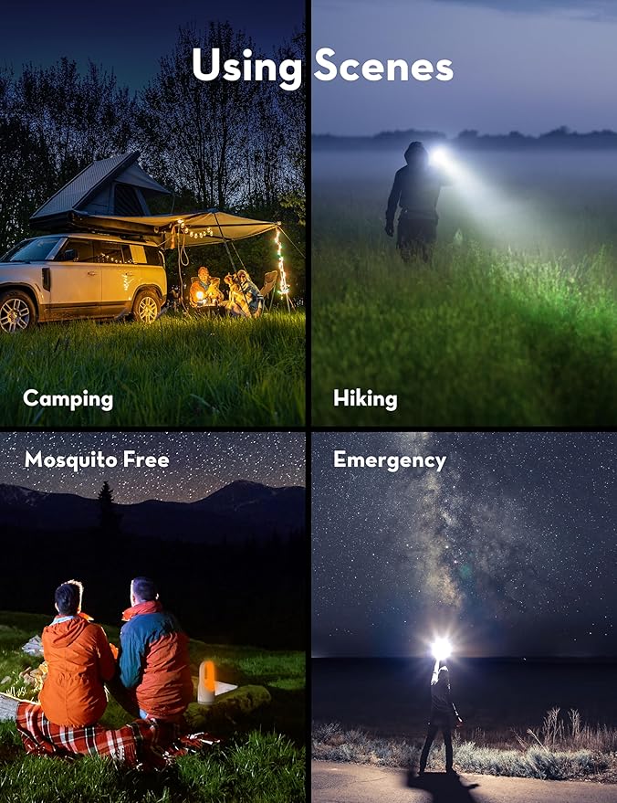 KLEAH Rechargeable U-Shape Spotlight Flashlight Portable Handheld Flashlights Lightweight Outdoor Searchlight Desk Light for Home Power Outrages, Walking, Hiking, Camping, Fishing, Emergency Light