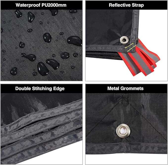 REDCAMP Ultralight Tent Footprint for 6 Person Tent, Multifunctional Waterproof Camping Tent Tarp for Camping, Hiking and Survival Gear, Lightweight,95"x116"