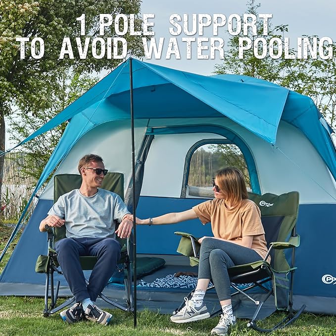 PORTAL 6 | 8 | 10 Person Family Camping Tent with Porch, Big Family Camping Tent with Tall Height, Good Ventilation, Water Resitant Large Tent for Outdoor Camping, Backyard