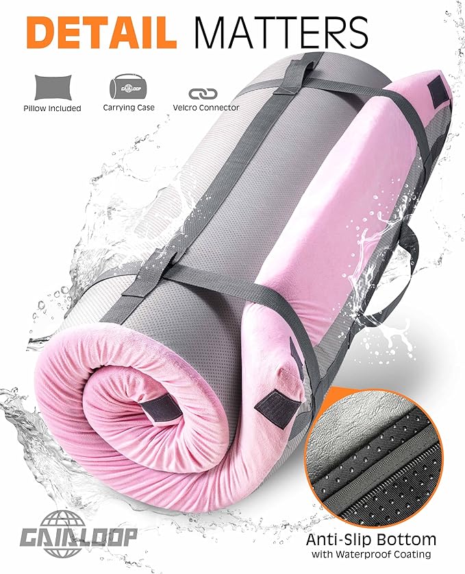 3 Inch GAIALOOP Thick Memory Foam Camping Mattress Sleeping Pad [Car/Tent/Cot] Glamping Portable Floor Mat Roll Up Futon Mattress for Guests Sleepover