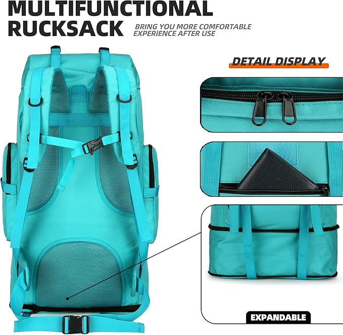 100L Hiking Backpacks Men Women Tactical Gear Back Pack Molle Bag Rucksack