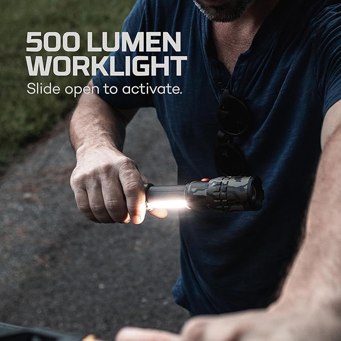 NEBO Slyde King Flashlight, Rechargeable LED Flashlight and Work Light, Bright, Durable, Everday Carry & Camping Flashlight with 4 Light Modes, C.O.B. Work Light and Magnetic Base