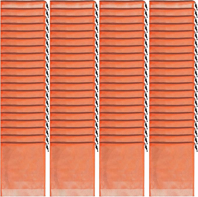 10/20/40/60/100PCS Mesh Drawstring Bag Durable Delicate Mesh Laundry Bag Multicolor Nylon Mesh Bag Small Mesh Gym Bag Travel Mesh Beach Bag Locking Closure Drawstring Bag For College, Gym, Yoga, Sport