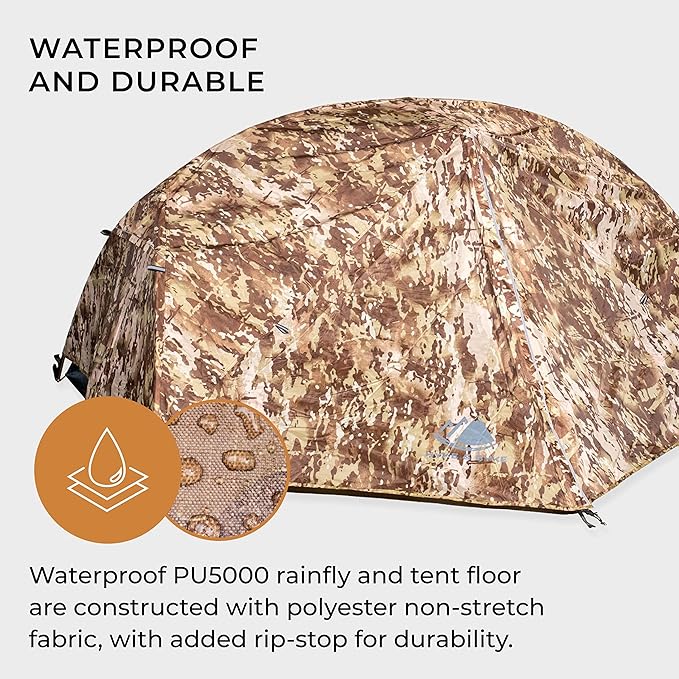 Hyke & Byke Zion Hiking & Backpacking Tent - 3 Season Ultralight, Waterproof Tent for Camping w/Rain Fly and Footprint - 1 Person - Orange