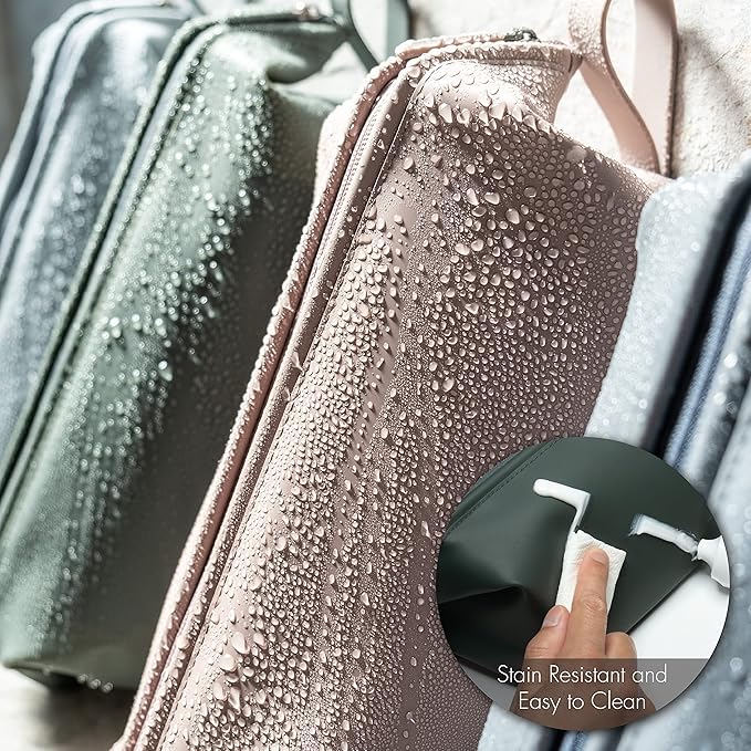 LINE+ARC Easy-to-Clean Silicone Dopp Kit (As Seen in Glamour and GQ) Extra-Wide Opening Anti-Stain (Smoke, 3.5L) Toiletry Bag Travel Set Makeup Organizer Cosmetics Case Fabric Simple Hang Loop