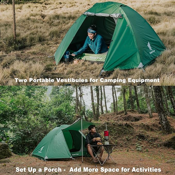 GEERTOP Ultralight Backpacking Tent 2 Person Waterproof Camping Tent 2 Man Double Wall Outdoor Easy Setup Tent for Family Camp, Hiking Hunting Mountaineering Travel