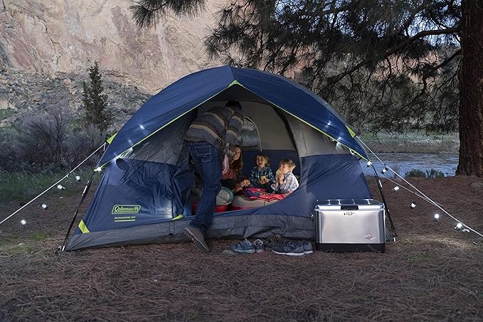 Coleman Sundome 4-Person Tent with Rainfly, Weatherproof Tent Sets Up in 10 Mins