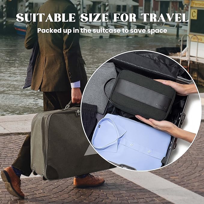 Vorspack Toiletry Bag for Men - Large Dopp Kit for Travel Water Resistant Travel Bag for Toiletries Accessories Lightweight Toiletries Bag - Grey