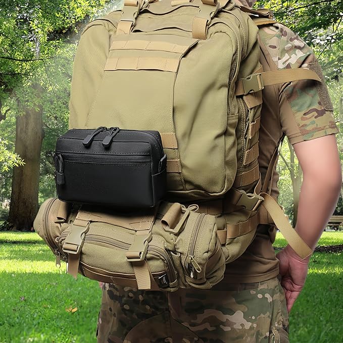 2 Pack Mini Tactical Molle Compact Ammo Pouch - General Purpose Admin Pouches Small Admin Molle Pouches EDC Tool Utility Multi-Purpose Waist Belt Pouch