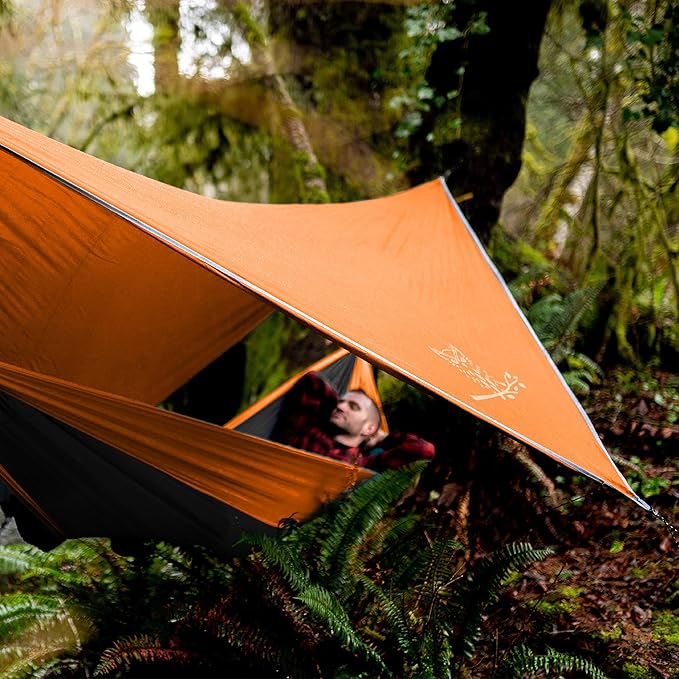 Wise Owl Outfitters Hammock Tarp, Hammock Tent - Rain Tarp for Camping Hammock - Camping Gear Must Haves w/Easy Set Up Including Tent Stakes and Carry Bag