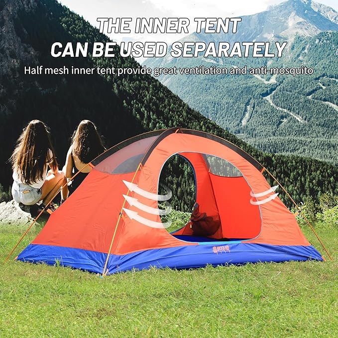 Himalaya 1/2 Person Camping Tent, 4 Season Tent Backpacking Winter Tent Waterproof Windproof Lightweight Portable PU5000 for Outdoor Camping Cold Weather Hiking Mountaineering
