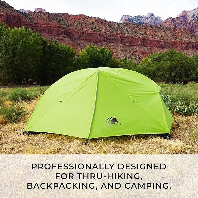 Hyke & Byke Zion Hiking & Backpacking Tent - 3 Season Ultralight, Waterproof Tent for Camping w/Rain Fly and Footprint - 1 Person - Orange