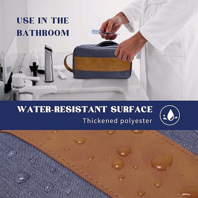 Vorspack Toiletry Bag for Men - Large Dopp Kit for Travel Water Resistant Travel Bag for Toiletries Accessories Lightweight Toiletries Bag - Blue