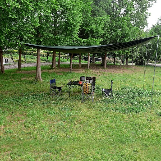 Wind Tour Portable Multifunctional Outdoor Camping Traveling Awning Backpacking Tarp Sunshade Lightweight UV Protection and PU 3000mm Waterproof Rain Fly Tarp Shelter (118 * 177 inches)