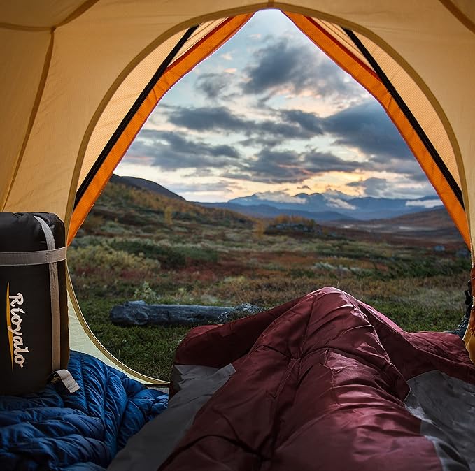 0 Degree Winter Sleeping Bags for Adults Camping (450GSM) - Temp Range (5F–32F) Portable Waterproof Compression Sack- Camping Sleeping Bags for Big and Tall in Env Hoodie: Backpacking Hiking 4 Season