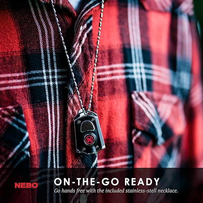 NEBO Mycro Rechargeable LED Keychain Light | Key Ring Flashlight Features 6 Light Modes,