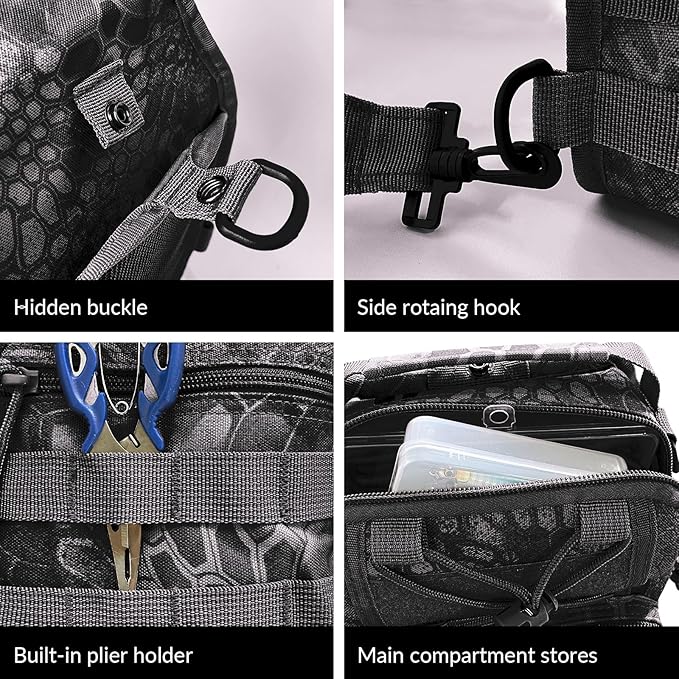 Fishing Backpack Tackle Storage Bag With Rod Holder - Sling Gear Storage