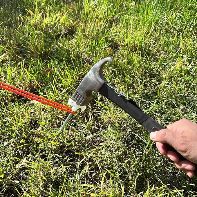 20 Pcs Tent Stakes Heavy Duty Ground Stake for Camping, 10 Inch Galvanized Non-Rust Metal Tent Pegs Tent Spikes Yard Stakes for Outdoor Canopy Garden Hiking -Fluorescent White