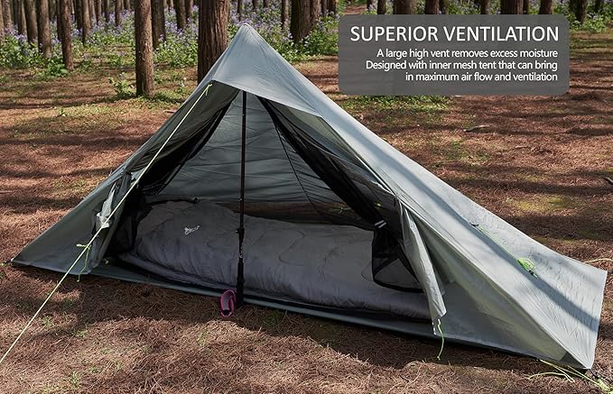 Altair One Ultralight Trekking Pole Backpacking Tent, Waterproof SIL Nylon, Double Wall, 3 Season, 1 Person Shelter for Backpacking, Hiking, Camping, Trekking, Bushcraft