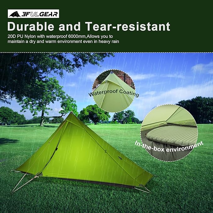 3F UL Gear Lanshan PRO Lanshan Ultralight Tent 4 Season Backpacking Tent for 2 Person, Waterproof Professional Tents for Camping, Trekking, Kayaking, Climbing, Hiking