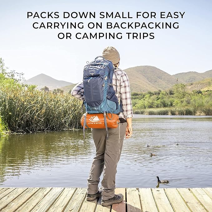 Hyke & Byke Zion Hiking & Backpacking Tent - 3 Season Ultralight, Waterproof Tent for Camping w/Rain Fly and Footprint - 1 Person - Orange