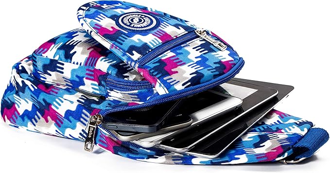 Chrysansmile Sling Bag for Women Men Nylon Crossbody Bags Fanny Packs Flower Print Small Backpack for Travel Hiking