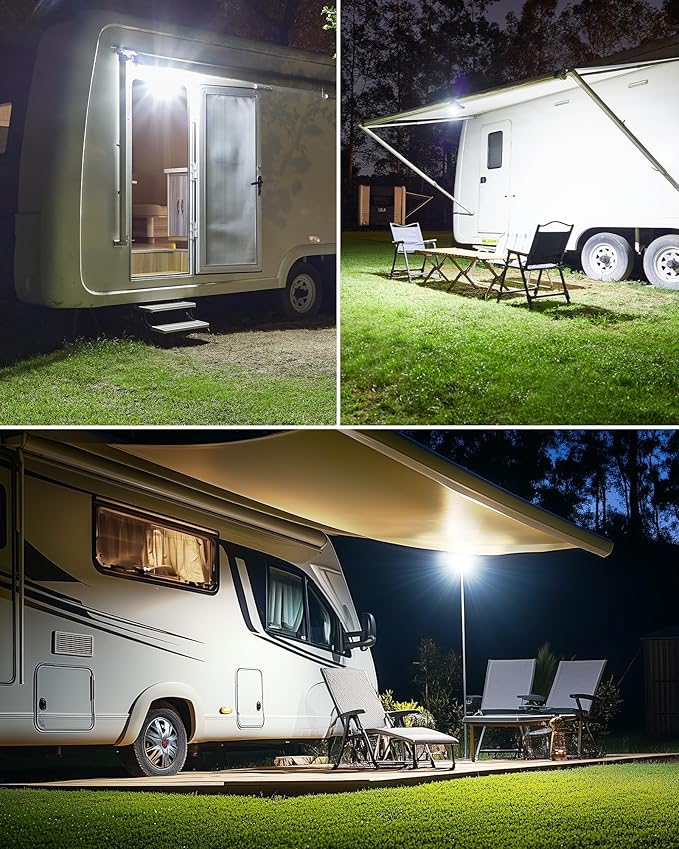 1500Lumens High Bright Solar Camping Lights, 208LEDs Solar Powered & USB Rechargeable Tent Lights,IP68 Waterproof Portable Outdoor Camping Light Solar Powered for Emergency Power Outage