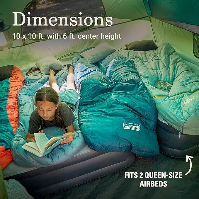 Coleman Sundome 4-Person Tent with Rainfly, Weatherproof Tent Sets Up in 10 Mins