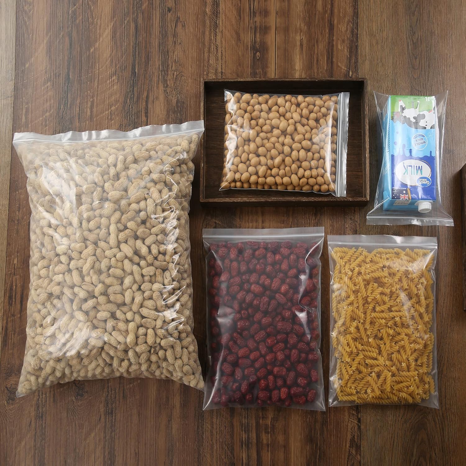 13" x 15" Large Thick 2.4 Mil Clear Zip Seal Lock Poly Bags Reclosable Plastic Bags Clothing T-Shirts Shoes Toys Snack Zipper Bag (30 Pack)