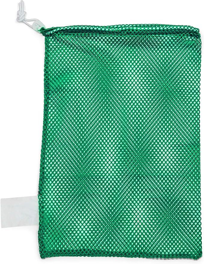 Champion Sports Mesh Equipment Bag – Heavy-Duty Nylon Drawstring Bag with Lock & ID Tag, Breathable Storage Sack for Balls, Swim Gear, Laundry & Toys, Multiple Sizes & Colors