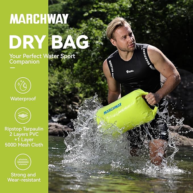 MARCHWAY Floating Waterproof Dry Bag Backpack 5L/10L/20L/30L/40L, Roll Top Sack Keeps Gear Dry for Kayaking, Rafting, Boating, Swimming, Camping, Hiking, Beach, Fishing