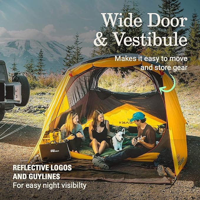 Coleman PEAK1 Premium Backpacking Tent, Waterproof Fabric with 2,000mm Waterhead Rating can Withstand Winds up to 45 MPH; Wide Door, Star View Window, & Footprint Included, 1/2/3/4/6 Person Tent