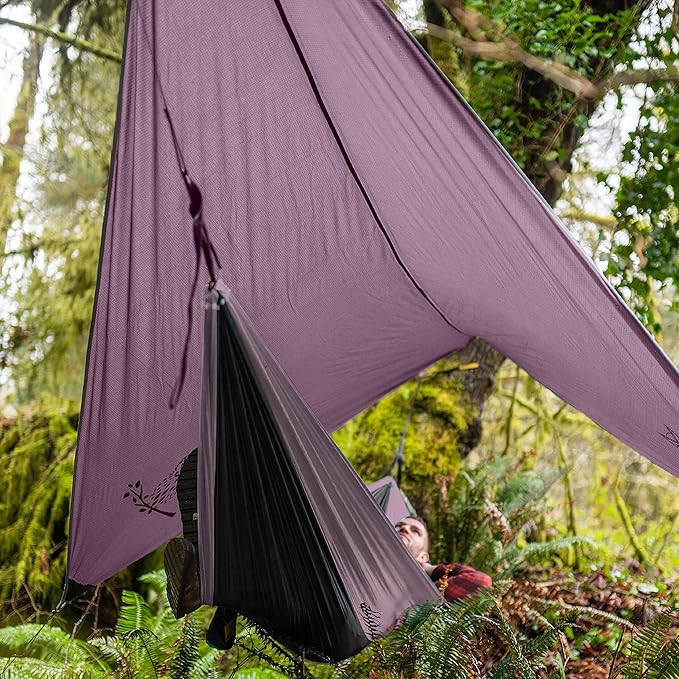 Wise Owl Outfitters Hammock Tarp, Hammock Tent - Rain Tarp for Camping Hammock - Camping Gear Must Haves w/Easy Set Up Including Tent Stakes and Carry Bag
