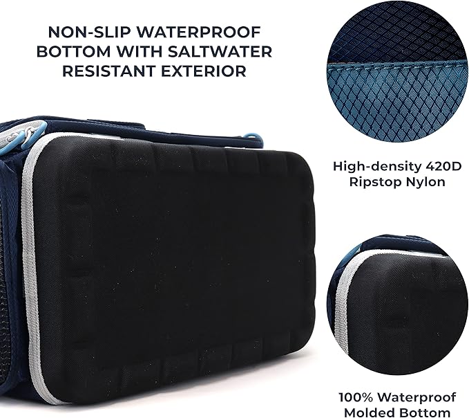 OSAGE RIVER Fishing Tackle Bag, Saltwater Fishing Gear Bag, Tackle Box Organizer with Waterproof Non-Slip Bottom, Padded Shoulder Strap, and Fishing Pliers, Fishing Gifts for Men