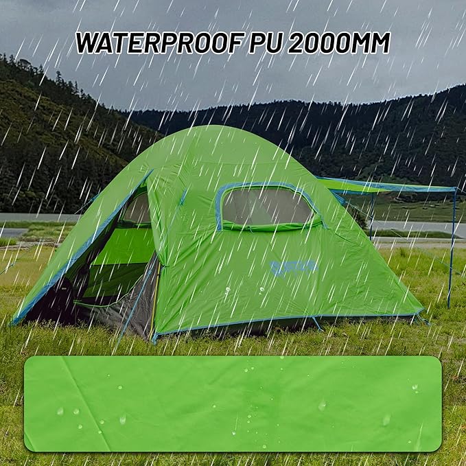 Himalaya 4 Person Camping Tent, Backpacking Tent Waterproof Windproof Lightweight Portable Easy Setup Double Layer for Outdoor Camping Hiking Mountaineering Travel